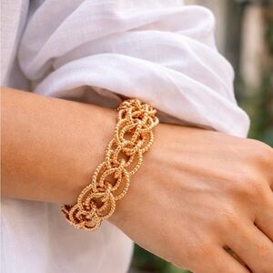 Chunky Rose Gold Link Bracelet 7” Bold Statement Chain